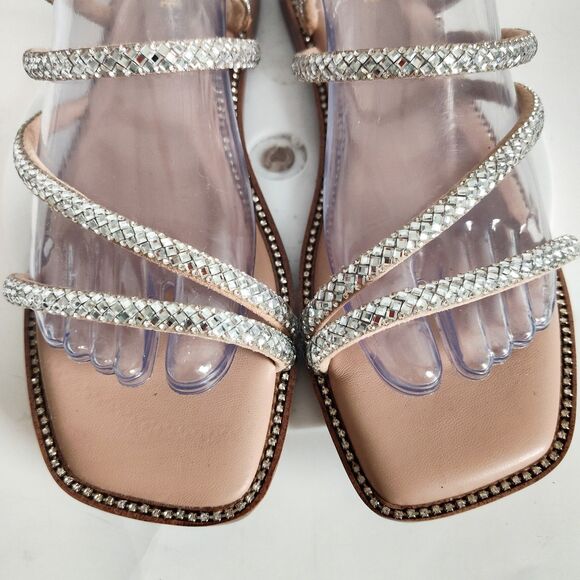 Cushionaire Sandals Size 10 Dressy Flats Comfort Slides Rhinestones Memory Foam - Picture 8 of 13